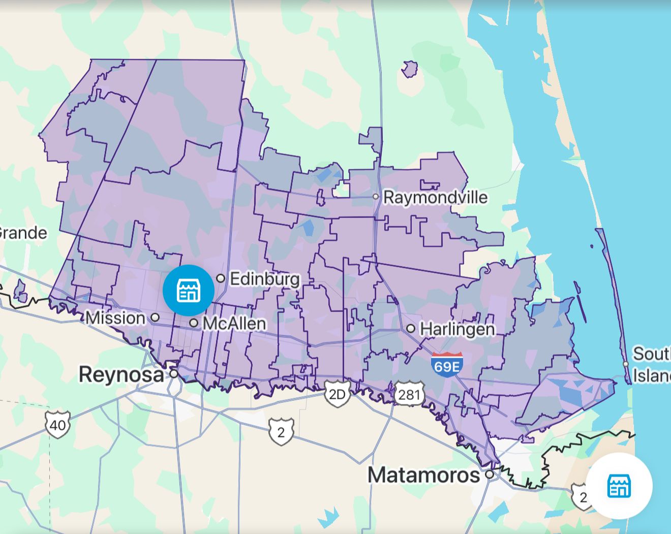 Map area service
